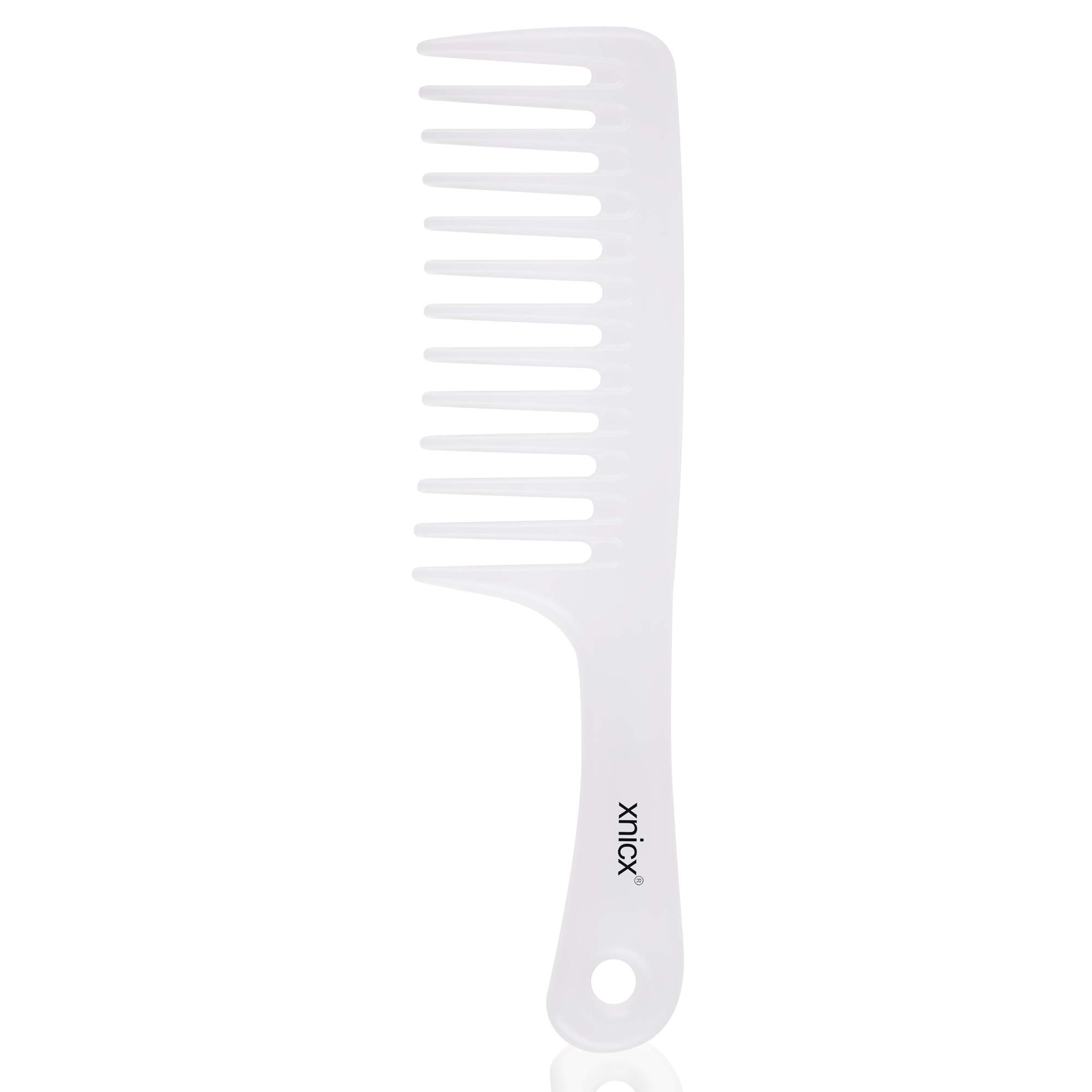 xnicx Wide Tooth Comb Detangling HairBrush Wide Comb Detangler Comb Paddle Hair Comb Care Handgrip Comb for Long Wet or Curly Blood Circulation Clear