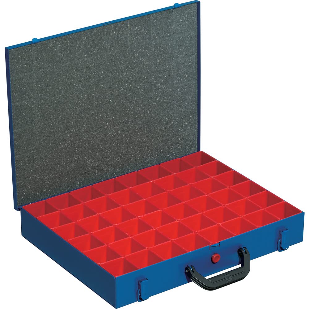 Allit Metal Hardware Box with 48-Removable Compartments - Blue, 454123