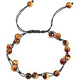 Jewever Tiger Eye Bracelet for Women Handmade Beaded Bracelets Yoga Meditation Balance Healing Crystals and Gemstones