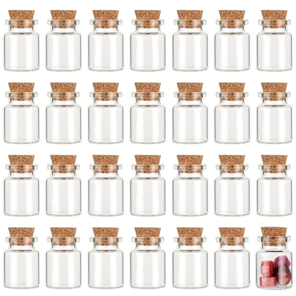 CRASPIRE 35Pcs Small Glass Bottles with Cork
