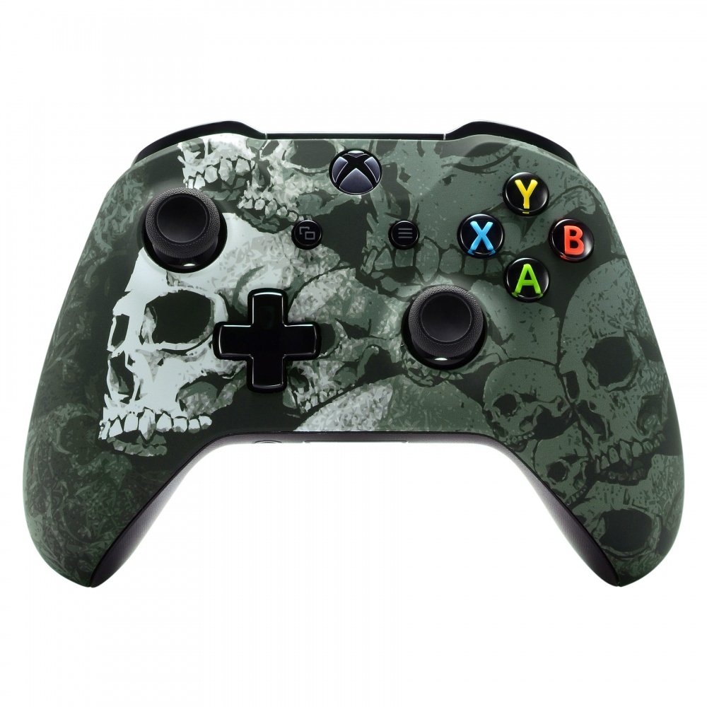 eXtremeRate® Lonely Skull Patterned Soft Touch Grip Front Housing Shell
