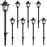 GOODSMANN Landscape Lighting 8PK Low Voltage Landscape Path Lights Oil Rubbed Bronze Path Light Low Voltage 1W LED 40 Lumen 2
