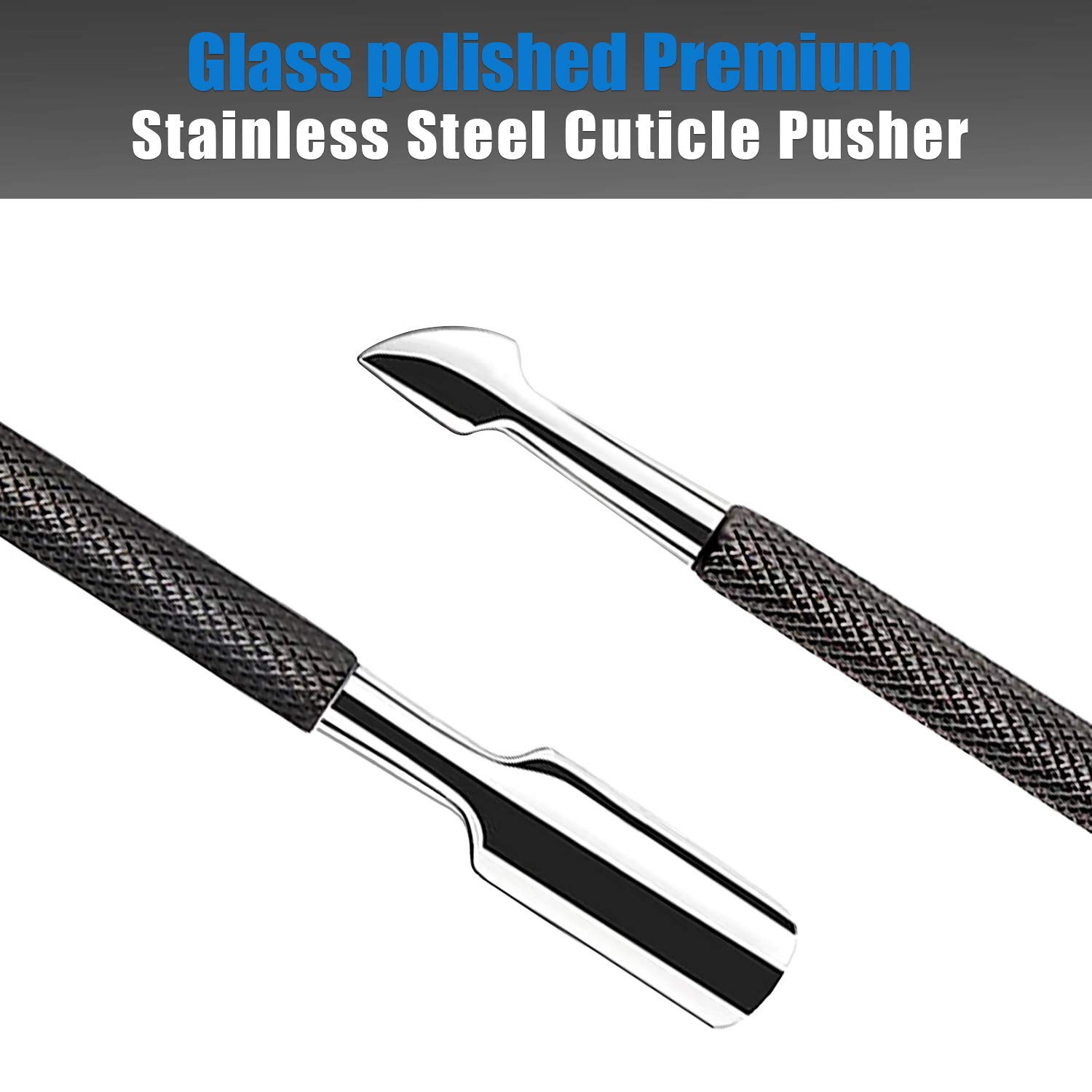 Cuticle Nipper with Cuticle Pusher-Professional Grade Stainless Steel Cuticle Remover & Cutter-Durable Manicure and Pedicure Tool-Beauty Tool Perfect for Fingernails and Toenails (Titanium Black): Beauty