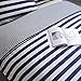 Luxury Hotel Quality 3-Piece Double Brushed 1800 Series Microfiber Reversible Duvet Cover Set with 2 Pillow Shams - Full / Queen, Navy and White Stripe by Exclusivo Mezcla