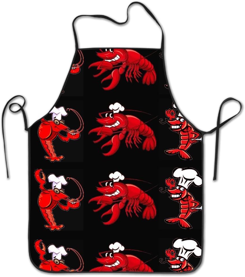 Crawfish Chef Cooking Chef Kitchen Aprons With Adjustable Bib Black