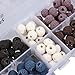 Linsoir Beads 125pcs/box 8mm Round Lava Rock Beads 5 Colors Mixed Natural Stone Beads Diffuser Jewelry Making Pack of 1 Box