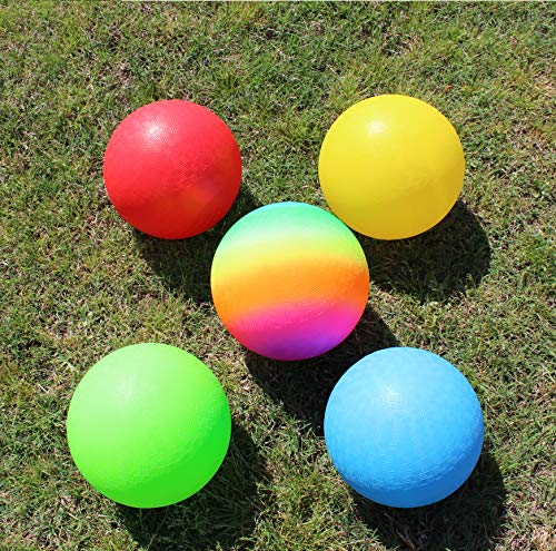 Toys+ 8.5 Inch Playground Balls Set, Official Size for Dodge Ball, Kick Ball, Four Square, Free Pump - //coolthings.us