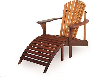 Adirondack Gartenstuhl + Fußstütze, aus exklusivem Mahagoni Hartholz, geölt, Edelstahlverschraubungen
