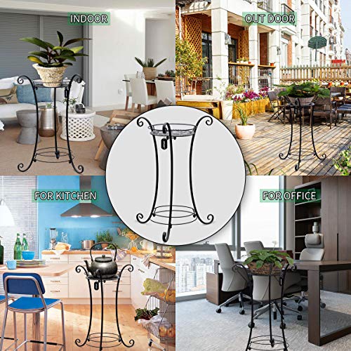 AISHN Classic Tall Plant Stand Art Flower Pot Holder Rack Planter Supports Garden & Home Decorative Pots Containers Stand (Black)