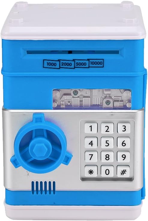 Quieting Money Bank Safe Saving Box ATM Bank Safe Machine Cash Coin Saving Banks For Kids Blue