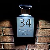 StickiesWall 3D Laser Cut House Sign with Solar Light Grey Mirrored Silver view 6