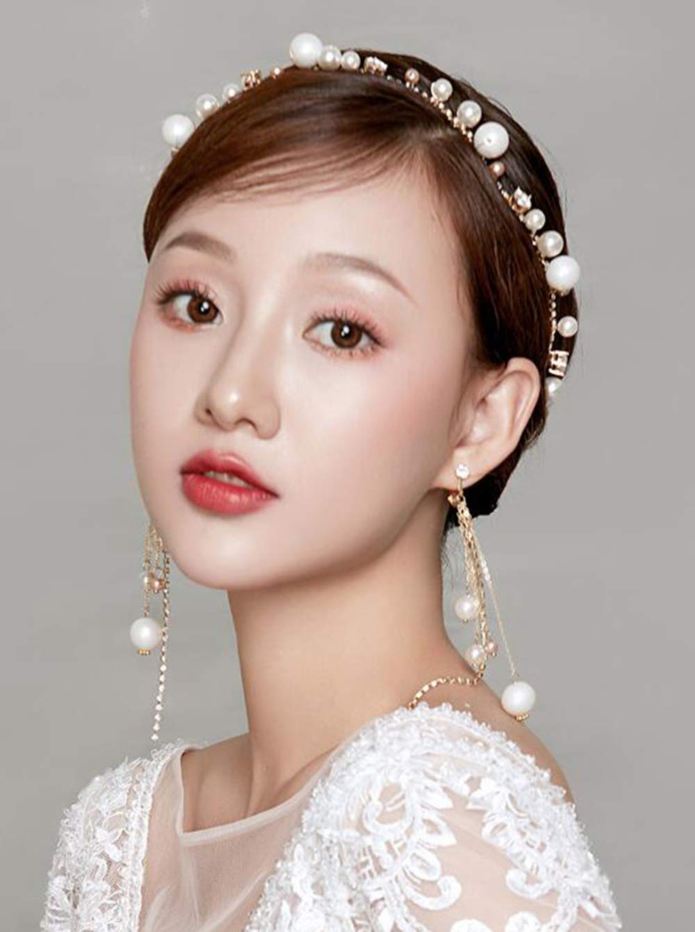 Amazon Com Fxmimior Bridal Wedding Crystals Love Long Hair