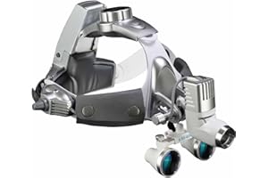 ESC Medicams Surgical Headlight with Ent and Dental Loupes with 12w Led Light Headlamp (with 2 Batteries and Cardboard Box, 3.5X Loupe)