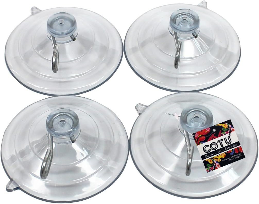 COTU (R) 24 Pack Large Strong Suction Cup Hooks 2 1/2 inch - Made in USA (Holds up to 8 lbs per Suction Cup)