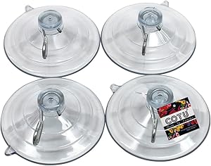 COTU (R) 24 Pack Large Strong Suction Cup Hooks 2 1/2 inch - Made in USA (Holds up to 8 lbs per Suction Cup)