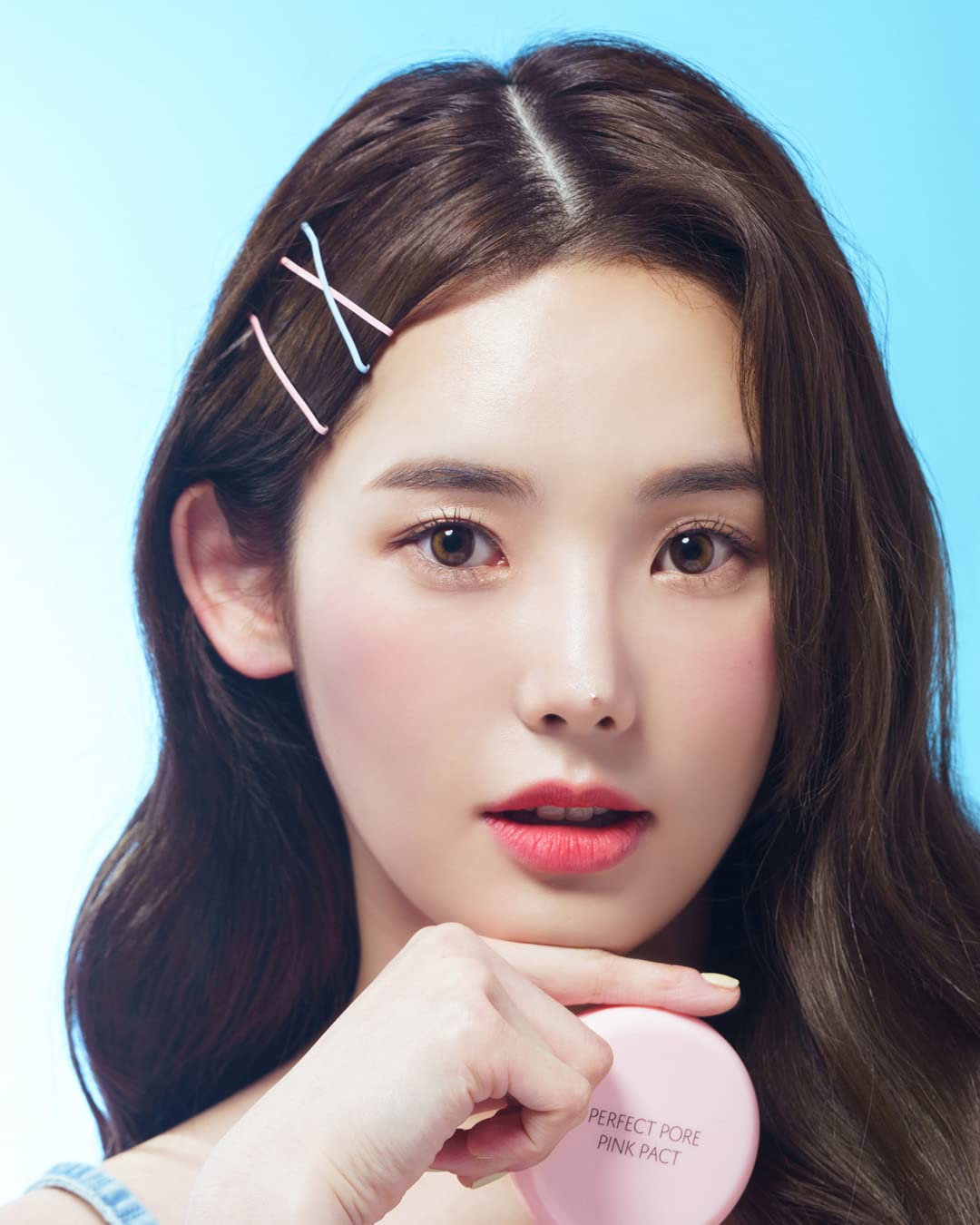 THESAEM Saemmul Perfect Pore Pink Pact - Makeup Finishing Pressed Powder for Sebum Control and Pore Minimization, Soothes Sensitive Skin with Calamine, Setting Powder, Clumps Free 12g