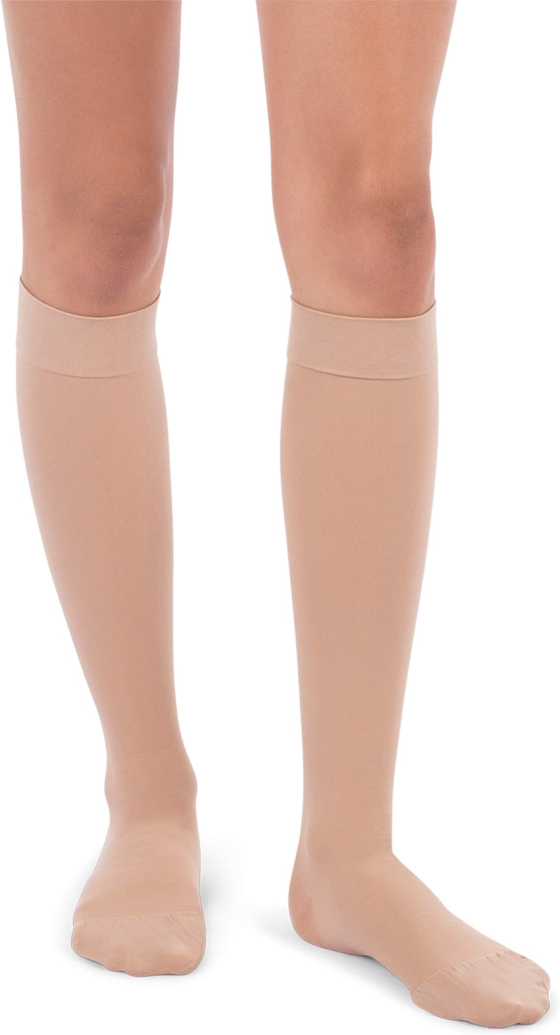 Jomi Compression Knee High Collection, 20-30mmHg Premiere Closed Toe 220 (Medium, Beige)