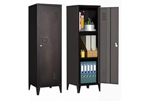 AFAIF Metal Locker Storage Cabinet, Metal Cabinet Home Office Storage Cabinets with Doors and Shelves, 50'' h Steel Locker File Cabinet Organizer for Kids, Employees, Adults