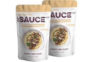 Le Sauce & Co. Savory Mushroom Gourmet Gravy (2-pack), Two Serving Size, Gluten Free Gravy Mix, Vegetarian Mushroom Broth, Perfect for Risotto, Wild Rice, Chicken, Steak Seasoning, Pork Tenderloin, Quiche, Mixed Vegetables, Mashed Potatoes and Stuffing