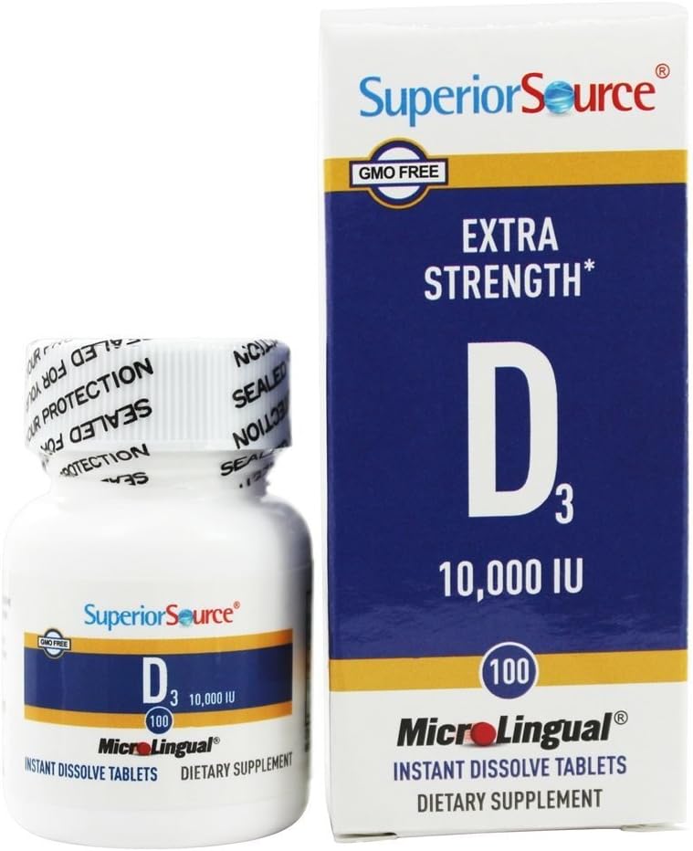 Superior Source Vitamin D3 [1000] IU Sublingual Tablets - Vitamin D Supplement Quick Dissolve Melts - 100 Count, White ('076635908509): Health & Personal Care