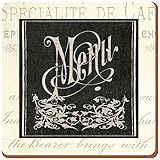 Set of 6 Menu Du Jour Cork Backed Coasters By Creative Tops