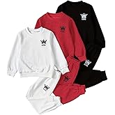 Jolyshlid Boys Clothes Knit Outfits-6 Piece Long Sleeve Sweatshirt SweatPant Clothing Set 4-12Y