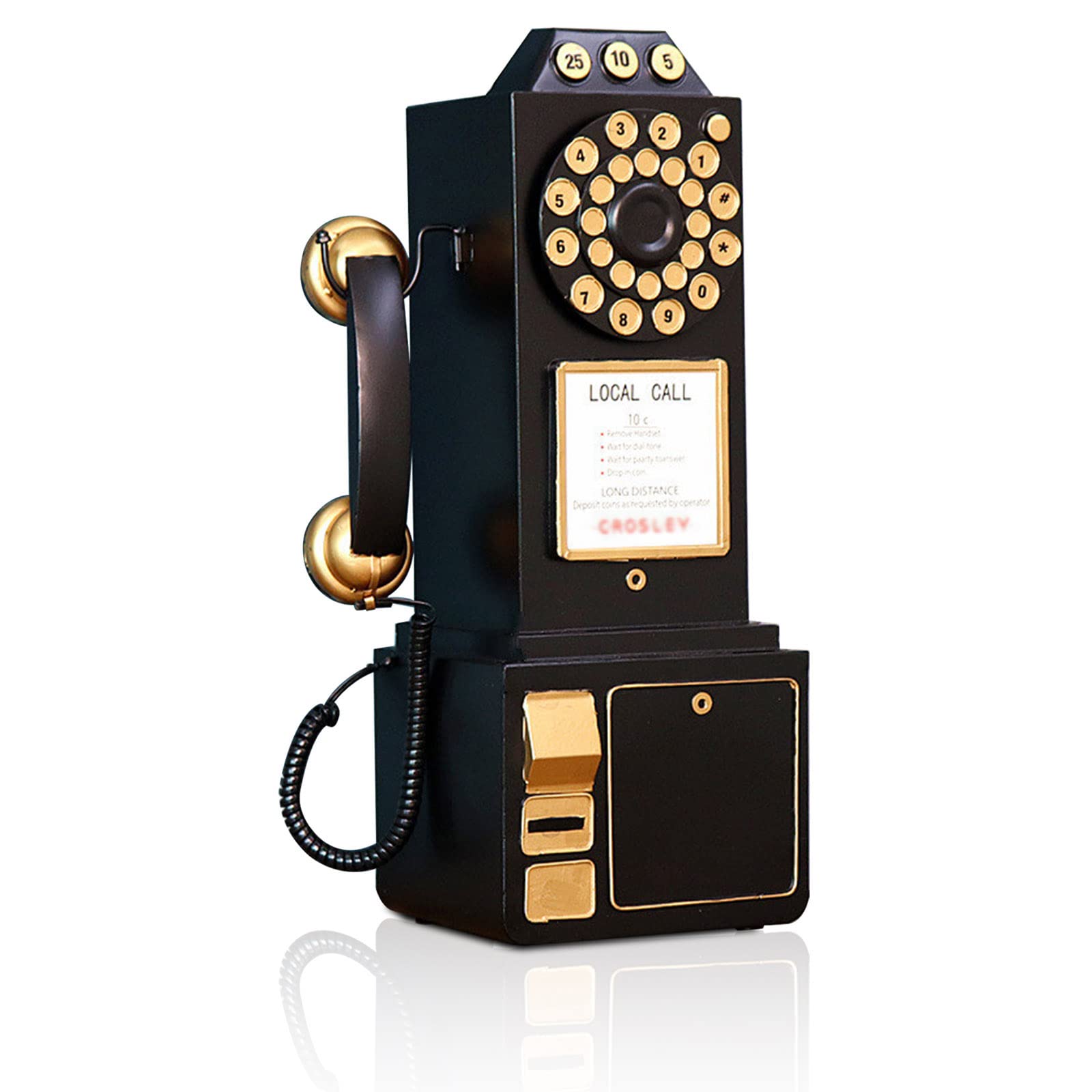 Photo 1 of Antique Telephone -Rotary Dial Landline Phone Model Vintage Classic Phone Props 9.8''L x 6.3''W x 19.7''H Black Retro Wall Mounted Crafts Ornaments Cafe Bar Window Booth Decoration