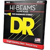 DR Strings HI-BEAM&trade; Stainless Steel Bass Strings (45-130 XL) &mdash; 5-String Set | 5-string Medium-Heavy gauge &mdash; powerful tension and aggressive HI-BEAM punch for players who demand more output and authority.