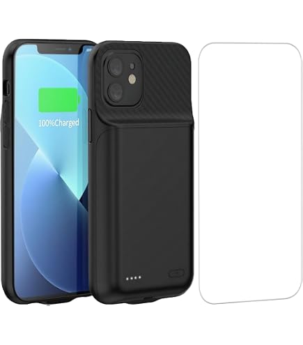 Coque Batterie Pour IPhone 12/12 Pro - 13800 MAh - Chargeur Portable Et Protection - Noir