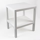 DIVCHI 2 Tier Side End Table White Storage Nightstand 2 Shelf Coffee Table view 2