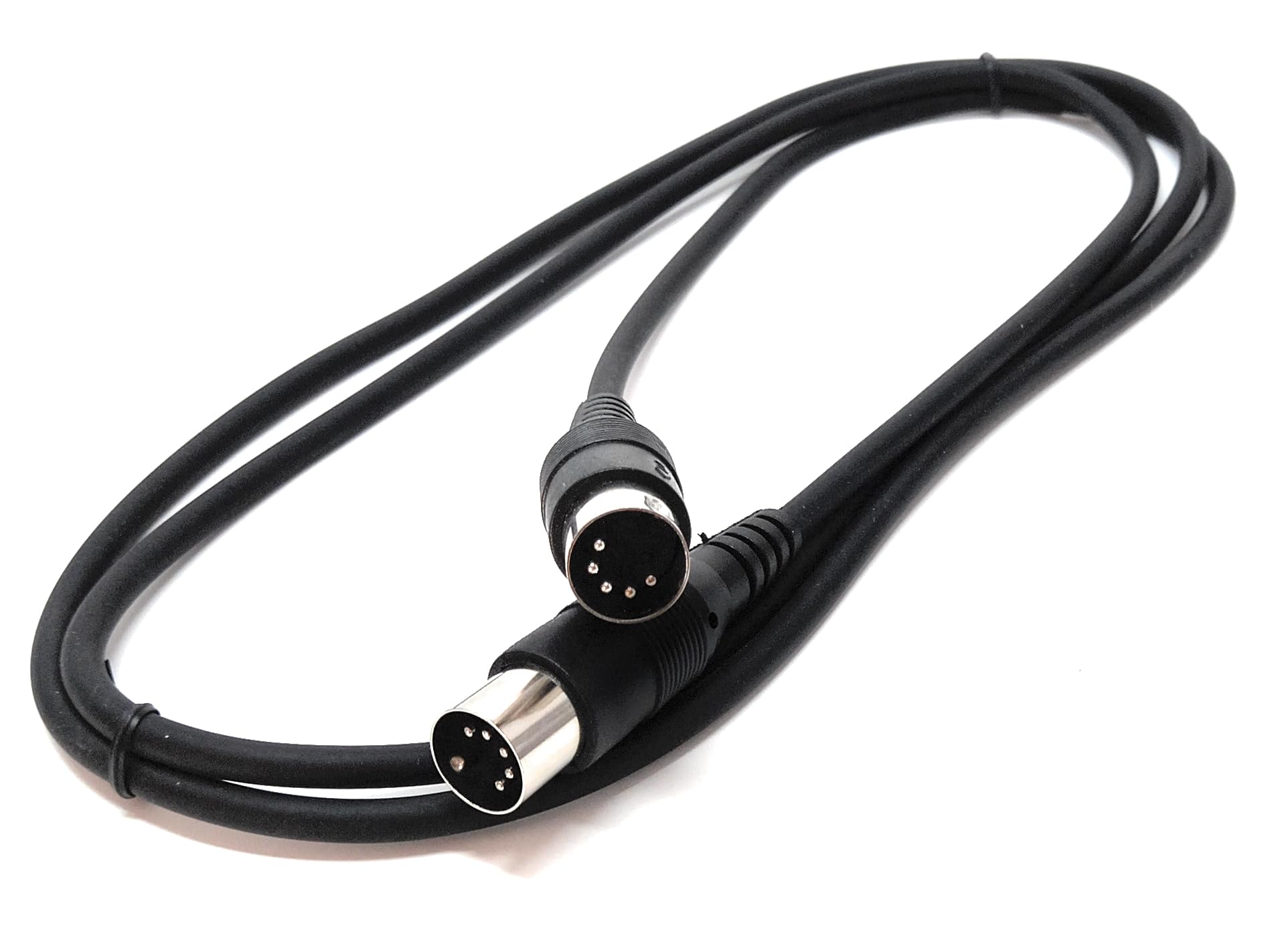 DRUT 1.5m 5 Pin MIDI Male to Male DIN Plug Audio Cable for Music Instruments (5ft, Black)
