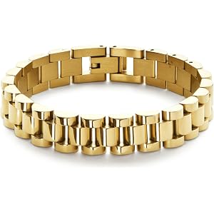 Ana Luisa Gold Watch Strap Bracelet - 14K Gold Plated Bracelet, Extra Links Included - Classic Design Perfect for Layering -