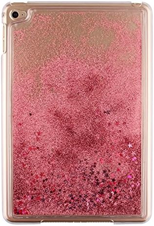 Nasin iPad Mini 4 Case, iPad Mini 4 Case, Creative Design Bling Glitter Shiny Quicksand Sparkle Flowing Floating Liquid Transparent Plastic Back Cover (Pink)