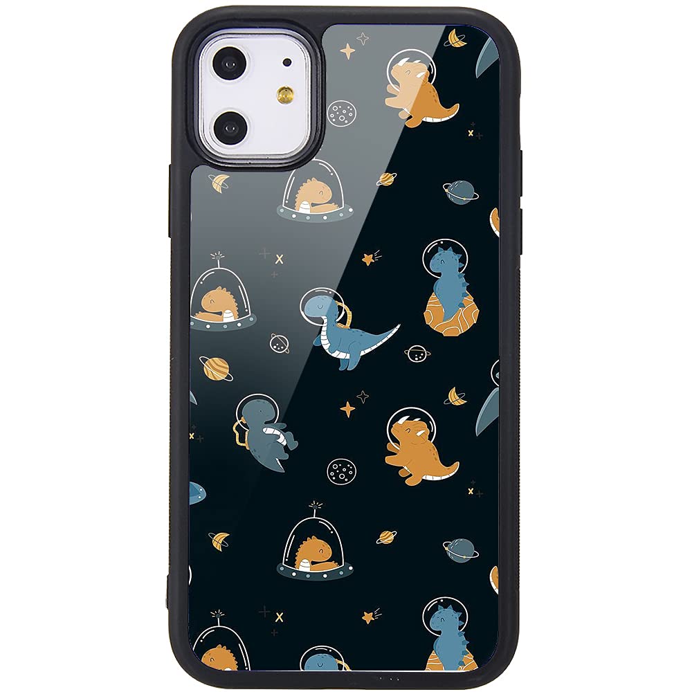 MAYCARI Cute Dinosaur Phone Case for iPhone 11, Hard Back Case with Soft TPU Bumper for Girls Children Women Protective Phone Case for iPhone 11 — image 1