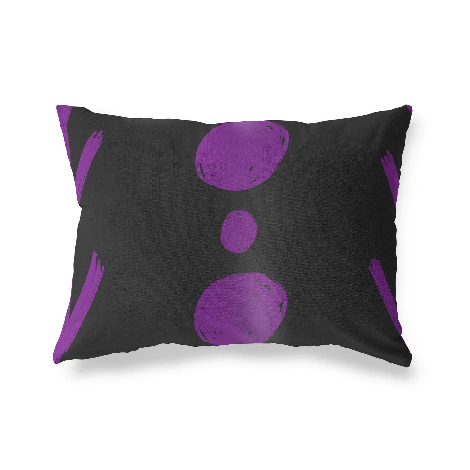 Bonamaison Decorative Cushion Cover Purple & Black, Throw Pillow Covers, Home Decorative Pillowcases for Livingroom, Sofa, Bedroom, Size: 35x50 Cm - Designed and Manufactured in Turkey