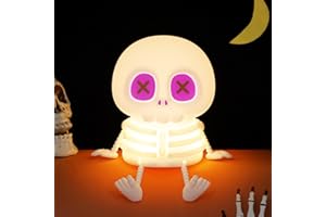 CoolGift Mart Skull Night Light, Silicone Touch Control Lamp. USB Rechargeable with Timer & Brightness Adjustment, Creates Cu