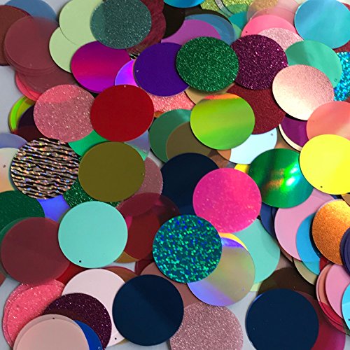 Sequin Mix Large Paillettes 40mm Multicolor Random Color and Finish Mix. Made in USA