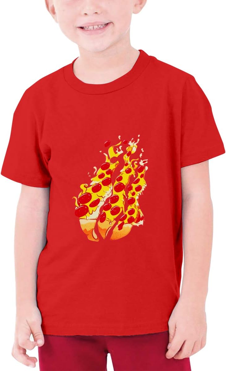 Preston Playz Styles Pizza Fire Nation Cotton T-Shirt for Boys and Girls Short Sleeve Tops Tees for Kids
