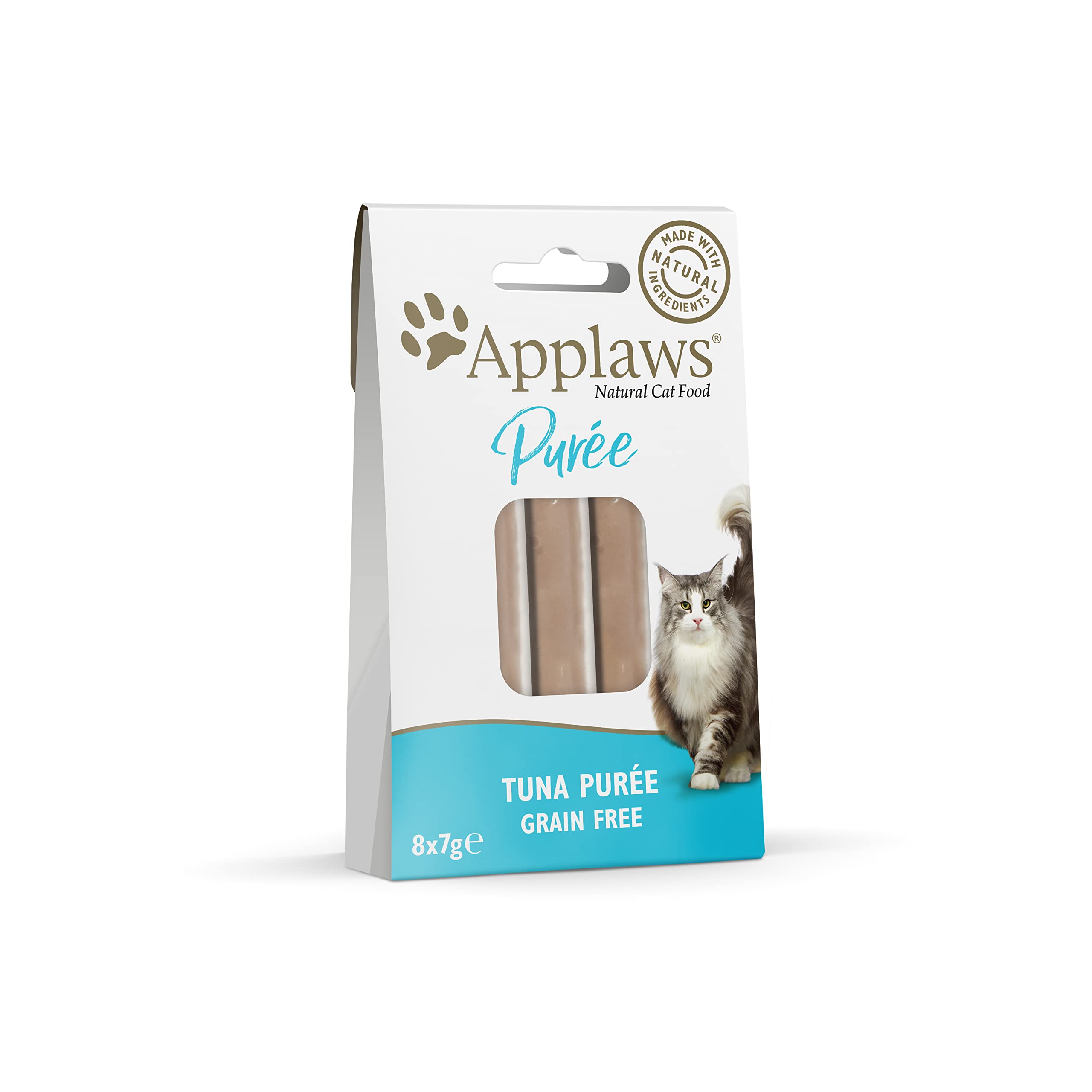 Applaws Natural Grain Free Cat Treat, Chicken Puree Sachet, Each Pack Contains 8x 7g (Pack of 10) Total 80 Sachet — image 1