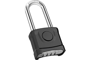 Large Heavy Duty Combination Padlock, [Long Shackle 8mm Thick] Diyife 54mm Locker Lock, 4 Digit Weatherproof Padlock, [One-Cl
