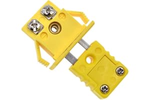 ASKINDS Yellow K-Type Thermocouple Wire Connector Mini Plug Male/Female Wire Circuits Connector for Panel Mount