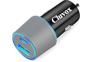Dual USB Car Charger Adapter, Cluvox 20W Fast Charging for iPhone 16 Pro Max/Plus/15/14/13/12/11/XS/XR/8/SE 2020/iPad 8th/Pro/Air 4/Mini, Google Pixel, Samsung Cigarette USB Charger