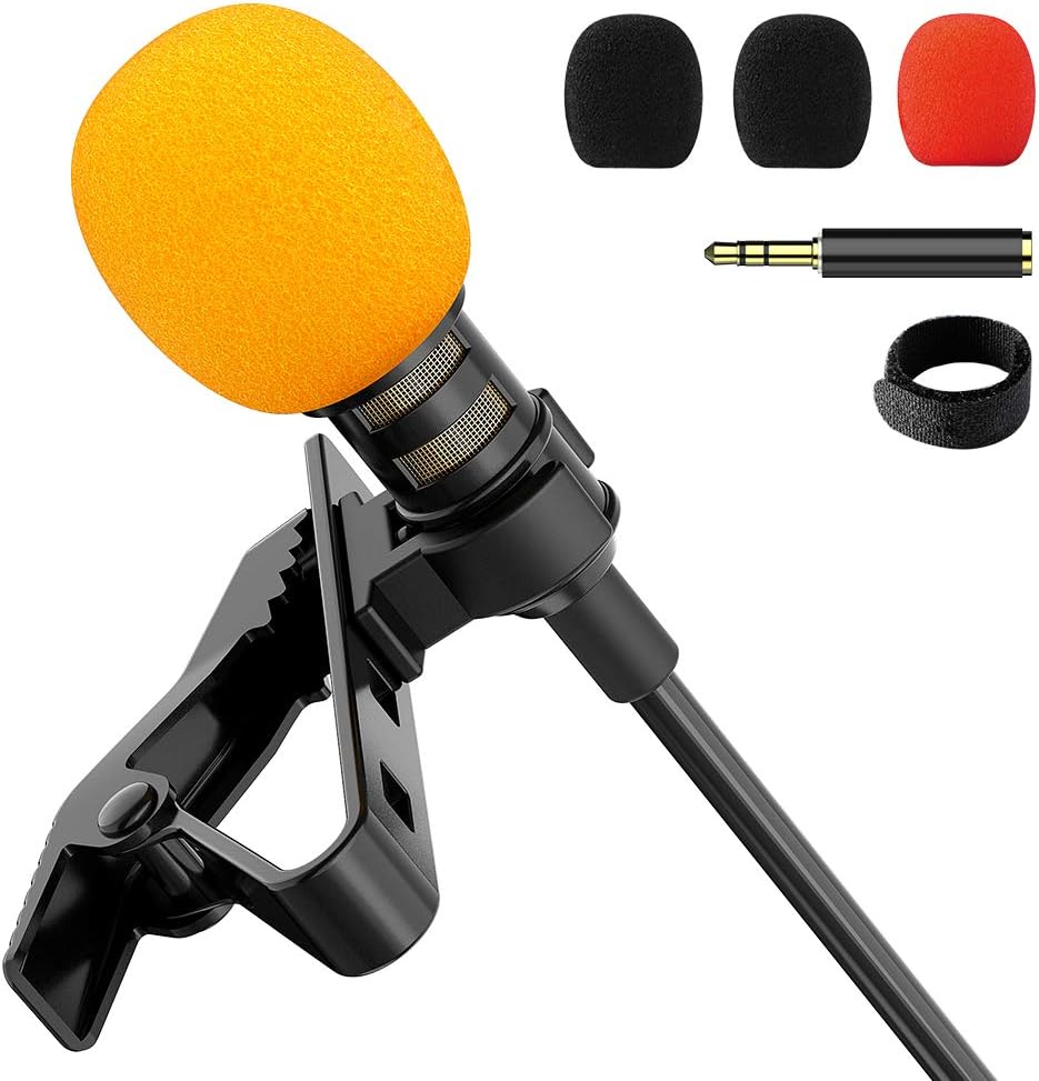 Lavalier Lapel Microphone Professional Omnidirectional Condenser Mic ...