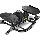 Rocking Stepper for Home Workout &ndash; 3D Motion Stair Stepper with Resistance Bands, Full Body Cardio and Strength Training Equipment, 150kg Load Capacity Exercise Machine