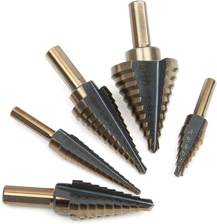 Malayas 5PCS Large High Speed Steel Cobalt Multiple Hole 50 Sizes Step Drill Bit Set for Cutting Holes in Steel Aluminum - Image 3