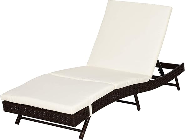 outsunny rattan sun lounger