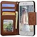 Hilda Phone Case Compatible with iPhone 6 Plus, iPhone 6s Plus,[Upgraded-Opened Volume and Power Button Ports,No Break Issue],Wallet Case,PU Leather Case,Credit Card Holder,Flip Cover Case[Brown]