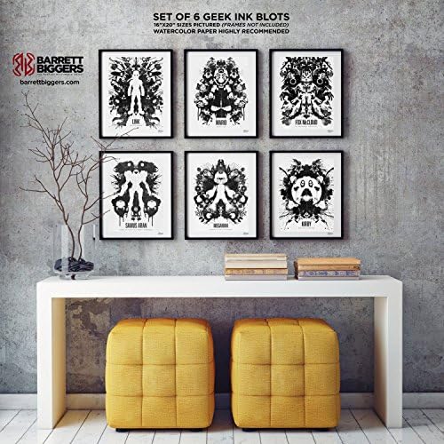Full Set of 6 Geek Ink Blot Gaming Series Poster Archival Giclèe Print
