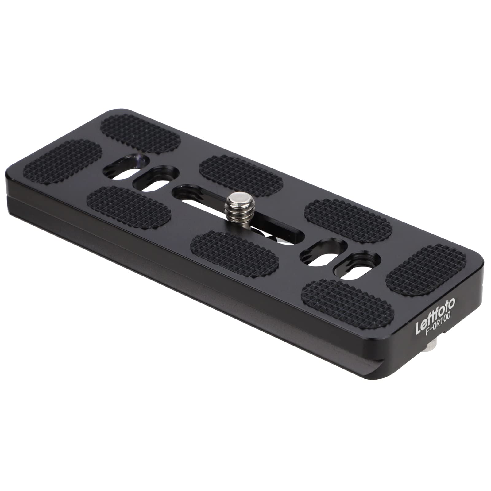 Leftfoto 100mm Universal Camera QR Plate, Quick Release Plate for DSLR Camera Tripod Ballhead, Arca Swiss Standard Clamp, Black