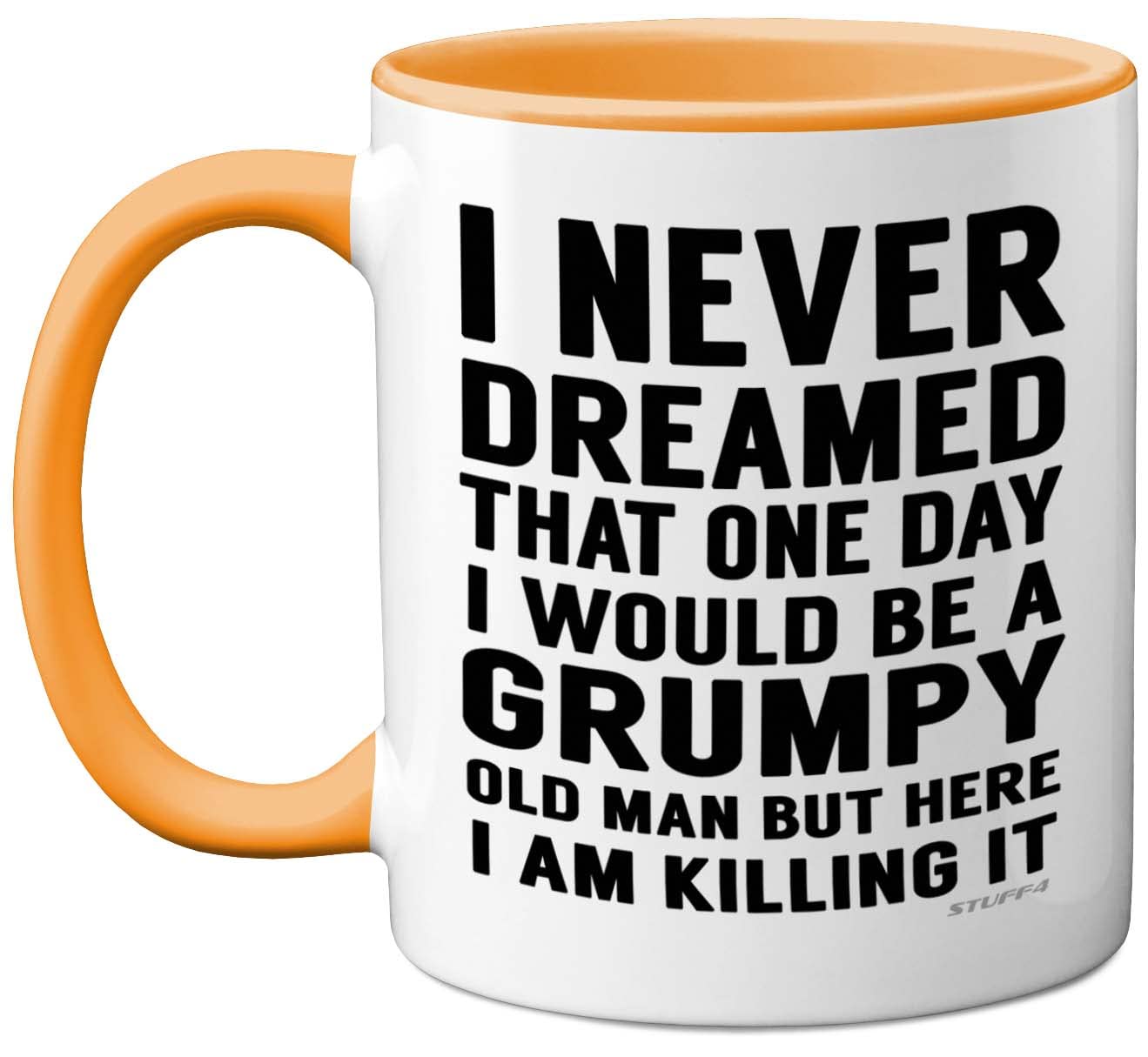 Stuff4 Grumpy Old Man Mug, Grandad Gifts, Dad, Father’s Day or Christmas Novelty Mug, Funny Gifts, Perfect Birthday Present, Funny for Men, 11oz Yellow Ceramic Dishwasher Safe
